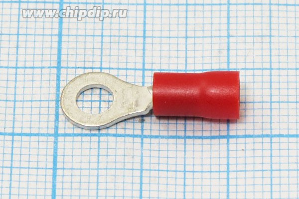 Клемма"O", d 4,3мм, обжимная, красный
