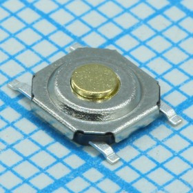 8-1437565-0, Кнопка тактильная 4.9х5мм OFF (ON) SPST круглая 0.05А 24В 1.57Н SMD лента на катушке 8-1437565-0, Кнопка тактильная 4.9х5мм OFF (ON) SPST круглая 0.05А 24В 1.57Н SMD лента на катушке