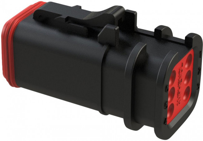 AT06-6S-OMBLK, Automotive Connectors 6 Pin Overmold Plug Socket, BLACK