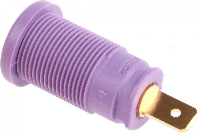 972355109, Violet Female Banana Socket, 4 mm Connector, Tab Termination, 25A, 1000V ac/dc, Gold