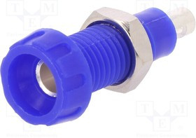 563-0200, Гнездо; "банан" 4мм; 10А; 250ВAC; 28,5мм; синий; никелированные