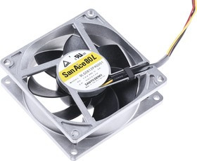 9LG0812P4G001, San Ace 9LG Series Axial Fan, 12 V dc, DC Operation, 92m³/h, 3.6W, 300mA Max, 80 x 80 x 25mm