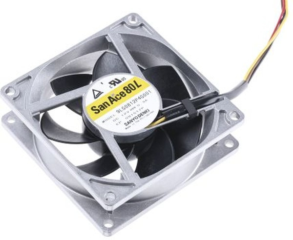 9LG0812P4G001, San Ace 9LG Series Axial Fan, 12 V dc, DC Operation, 92m³/h, 3.6W, 300mA Max, 80 x 80 x 25mm