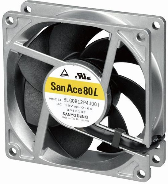 9LG0812P4G001, San Ace 9LG Series Axial Fan, 12 V dc, DC Operation, 92m³/h, 3.6W, 300mA Max, 80 x 80 x 25mm