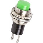 36-3333, Выключатель-кнопка металл 220V 2А (2с) OFF-(ON) ø10.2 зеленая Mini (RWD-213) 36-3333, Выключатель-кнопка металл 220V 2А (2с) OFF-(ON) ø10.2 зеленая Mini (RWD-213)