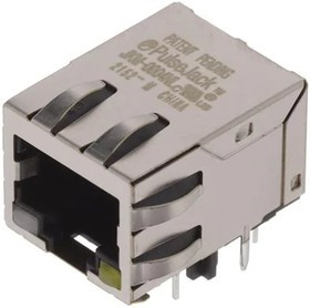 JKM-0004NL, Conn RJ-45 F 8 POS 2.54mm Solder RA Thru-Hole 12 Terminal 1 Port