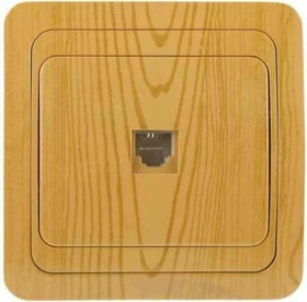 Розетка "ГАММА" телефонная, одинарная, цвет ольха SV-54117-A