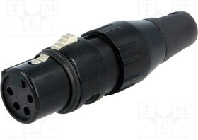 708-0400, Аудио разъем XLR, 4 контакт(-ов), Гнездо, Монтаж на Кабель, Контакты с Покрытием из Серебра