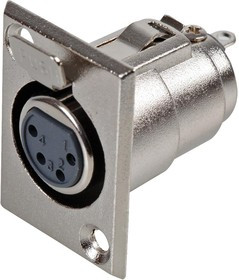 PSG08607, Аудио разъем XLR, 4 контакт(-ов), Гнездо, Монтаж на Шасси, Корпус из Металла PSG08607, Аудио разъем XLR, 4 контакт(-ов), Гнездо, Монтаж на Шасси, Корпус из Металла