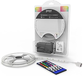 Gauss Лента Basic в комплекте 12V 6W/m 390lm/m RGBW IP20 LED 5m 1/50