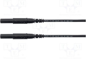 MSFKA341150-SW, Измерительный провод, 16А, в корпусе, Дл: 0,5м, черный