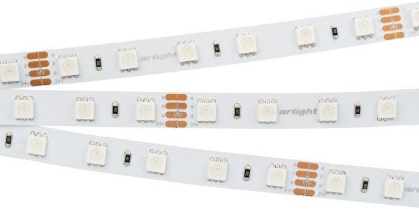 Лента светодиодная RT-B60-10mm 24V RGB 14.4Вт/м IP20 5060 открыт. (уп.5м) Arlight 010367(2)