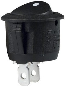 RR3112ABLKBLKNAF0, Rocker Switches SPST On-Off Faston term. Dot mkg