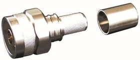 EZ-400-NMH-X, RF Connectors / Coaxial Connectors N-Male (plug) crimp (non-solder pin) hex/knurl nut, no braid trim