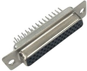 RND 205-01011, Socket High Density D-Sub Connector, DB-44, Radial Leads