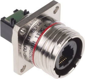 RJ11FTVX2SA1N, Modular Connectors / Ethernet Connectors ATEX SQUARE FLANGE RECEPT SEALED NICKEL