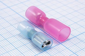 242150M, Разъем плоский 4.8x0.8мм изолированный в синей термоусаживаемой манжете; Q-15941B клемма гн 4,8x0,8\0,4\S1,5-2,5\Cu луж\\полн.PO си