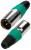 1-503 GR, разъем XLR 3 контакта штекер металл цанга на кабель зеленый