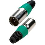 1-503 GR, разъем XLR 3 контакта штекер металл цанга на кабель зеленый