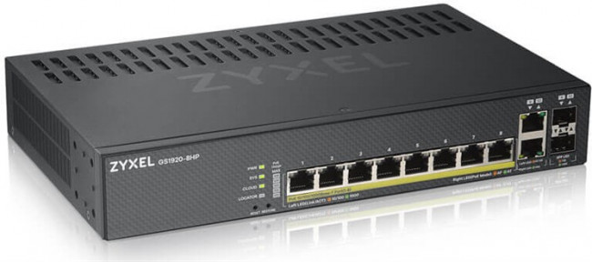 ZYXEL GS1920-8HPV2-EU0101F Гибридный Smart PoE+ коммутатор NebulaFlex GS1920-8HPv2, 8xGE PoE+, 2xCombo (SFP/RJ-45), бесшумный, бюджет PoE 13 ZYXEL GS1920-8HPV2-EU0101F Гибридный Smart PoE+ коммутатор NebulaFlex GS1920-8HPv2, 8xGE PoE+, 2xCombo (SFP/RJ-45), бесшумный, бюджет PoE 13