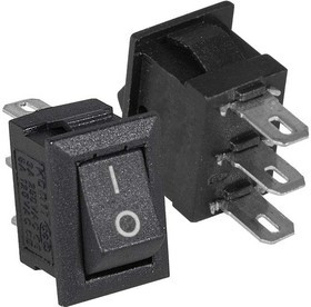 KCD5-112-C3-B/3P on-on, Клавишный переключатель KCD5-112-C3-B/3P, ON-ON, 3 контакта, черный