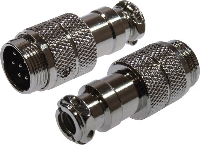 1-563-6, разъем MIC-16 6 контактов штекер металл на кабель