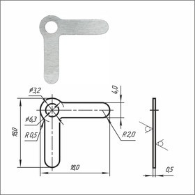 Лепесток латунный двусторонний никелированный PSV 3-1-3,2-18-03 Лепесток латунный двусторонний никелированный PSV 3-1-3,2-18-03