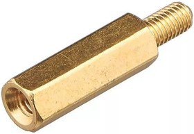 PCHSN4-15, Стойка для печатных плат 15mm М4, латунь, шестигранная