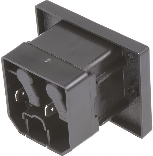 0040.5000.2, Разъем: питания AC, гнездо, "папа", 10А, 250ВAC, IEC 60320, 5х20мм