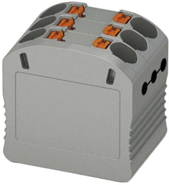 3002798, DIN Rail Terminal Blocks PTFIX 6X1,5-G GY 1.5mm2 adhesive mnt