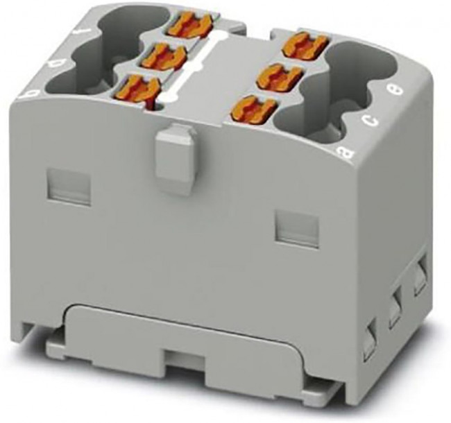 3002798, DIN Rail Terminal Blocks PTFIX 6X1,5-G GY 1.5mm2 adhesive mnt