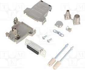 DSSK15-M-DMS-K, Разъем D-Sub; PIN: 15; вилка; "мама"; пайка; на провод; черный