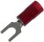 PN18-6FN-M, TERMINAL, FORK, #6, 22-18AWG, RED