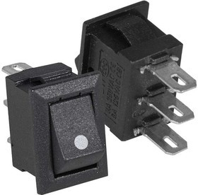 KCD5-101-C2-B/3P on-off, Клавишный переключатель KCD5-101-C2-B/3P, ON-OFF, 3 контакта, черный