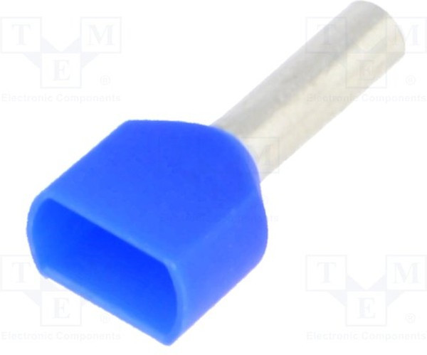 BM 00558, Наконечник: втулка, изолированный,двойной, медь, 2,5мм2, 10мм