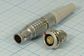 Штекер LEMO, на кабель и гнездо LEMO, панель гайка, PY01-110Z-T; 14097 шт LEMO\10P\каб\+гн LEMO\пан гай\d9\PY01-110Z/T