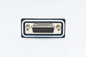 SDF-R15-213L461, SDF 15 Way Right Angle D-sub Connector Socket, 2.74mm Pitch, with 4-40 Boardlocks, Brackets