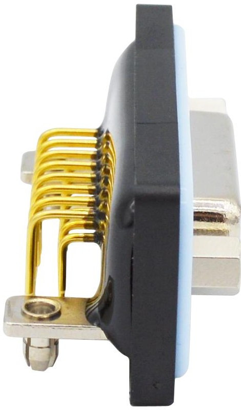 SDF-R15-213L461, SDF 15 Way Right Angle D-sub Connector Socket, 2.74mm Pitch, with 4-40 Boardlocks, Brackets