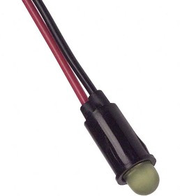 L59D-Y24-W, LED Panel Mount Indicators PMI RND .25" LED 24V Wire YLW Diff