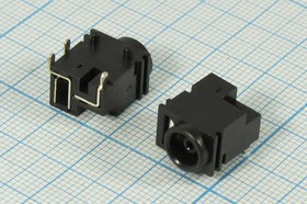 Разъем питания DC розетка, P1.0 D5.0, 3C, ON-OFF, на плату, угловой