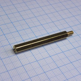KLS8-DBL-M3-E5.0-L40.0, Стойки латунные, без покрытия шестигранные М3 отверстие-винт