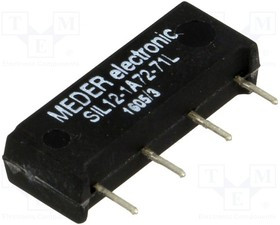 SIL12-1A72-71L, Реле: герконовое, SPST-NO, Uобмотки: 12ВDC, 1,25А, макс.200ВDC
