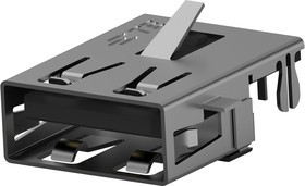 1746311-1, Разъем USB, USB Типа A, USB 2.0, Гнездо, 4 вывод(-ов), Монтаж в Сквозное Отверстие, Прямой Угол