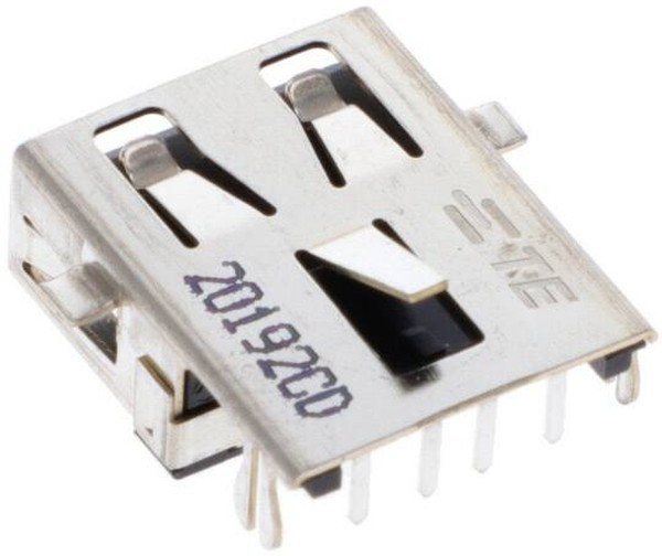 1746311-1, Разъем USB, USB Типа A, USB 2.0, Гнездо, 4 вывод(-ов), Монтаж в Сквозное Отверстие, Прямой Угол