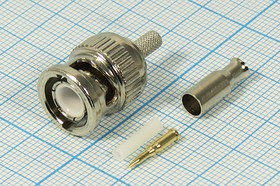 Разъем BNC вилка, RG174,обжимной