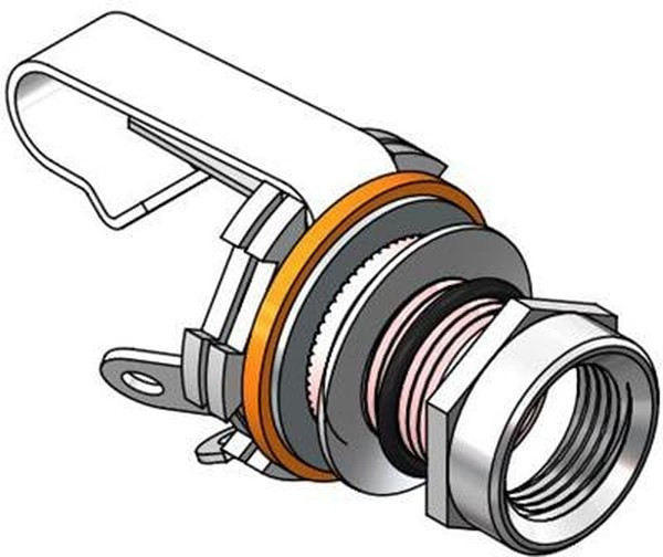 12AW07, PHONO AUDIO CONNECTOR, JACK, 1/4", PANEL