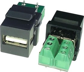 KUA2BK, Разъем USB, USB Типа A, USB 2.0, Гнездо, Монтаж на Печатную Плату, Прямой Угол