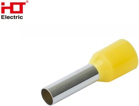 084-04-27, Наконечник-гильза Е6012 6мм² с изолированным фланцем жёлтый (уп./100 шт) HLT