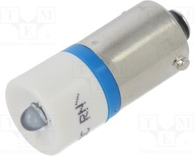 186003A7, Индикат.лампа: LED; BA9S,T10; голубой; пластик; 24-30ВDC; -20-60°C