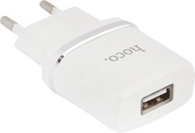 Блок питания (сетевой адаптер) HOCO C11 с 1 USB портом 1,0 A с microUSB кабелем белый